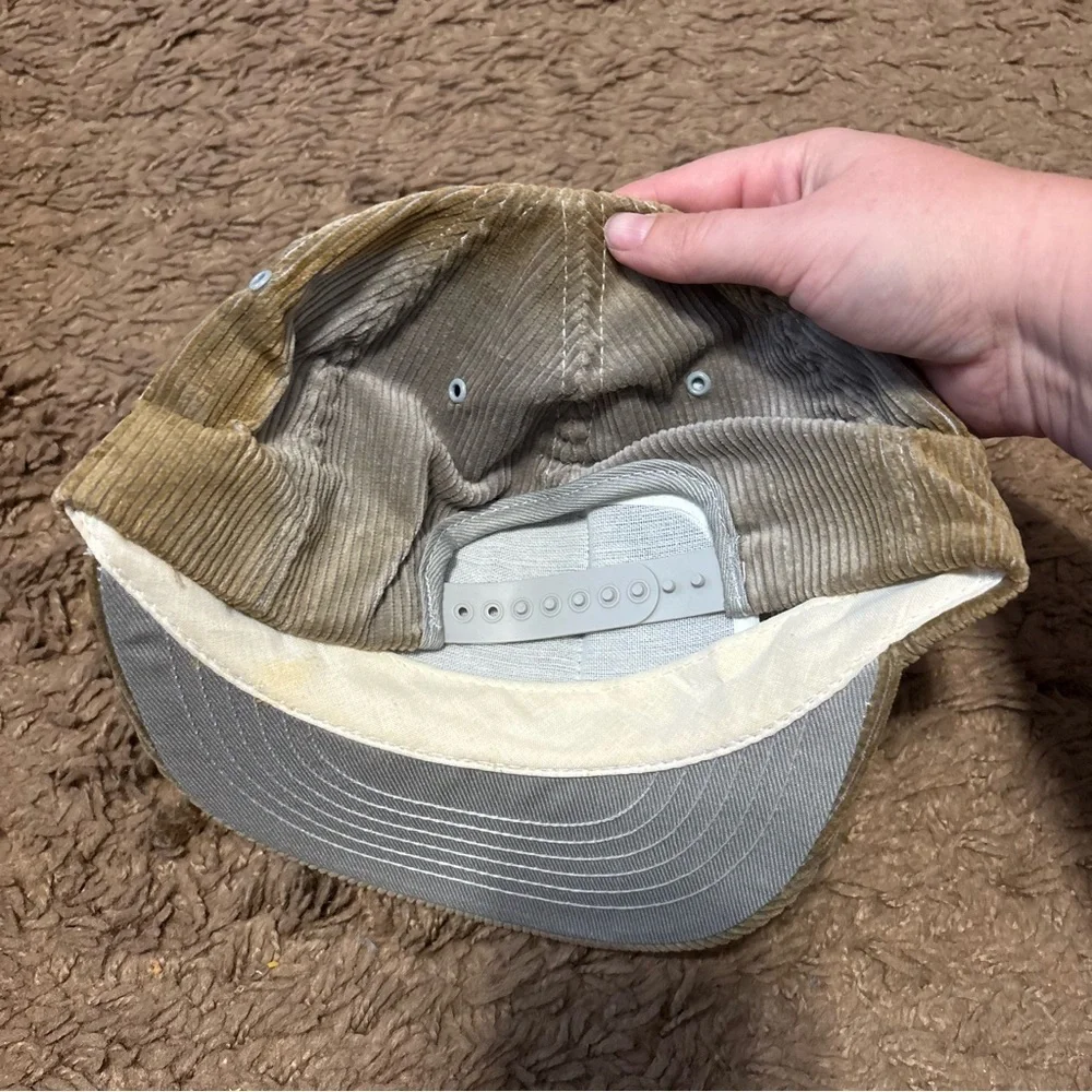 Vintage Loctite Form A Thread Corduroy SnapBack Hat Patch Made in USA Trucker